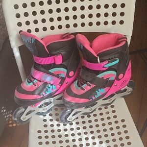 Kids Pink and Black Roller Skates